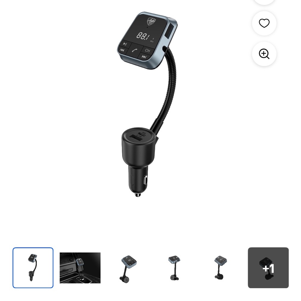 Black Car FM Transmitter with USB Ports